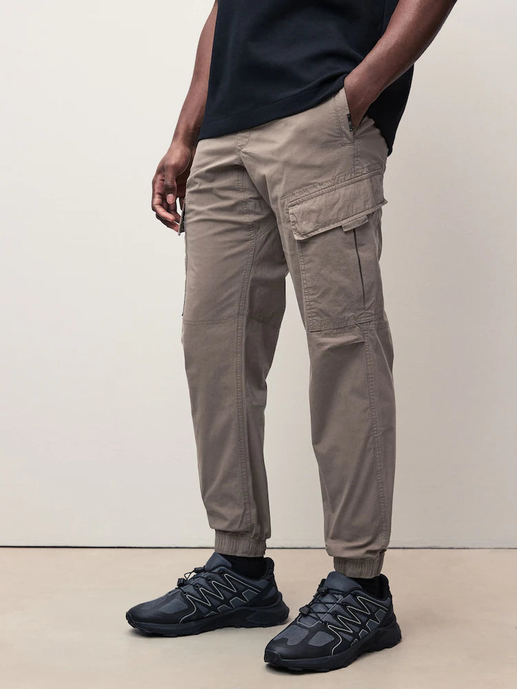 D&co. Mushroom Brown Regular Utility Cargo Trousers