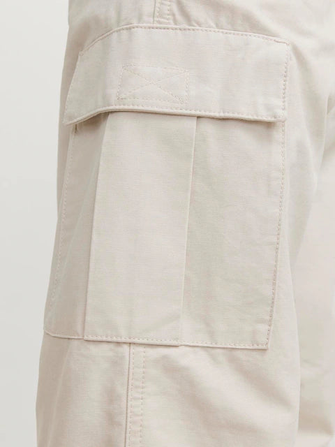 D&co. Cream Loose Fit Cargo Trousers